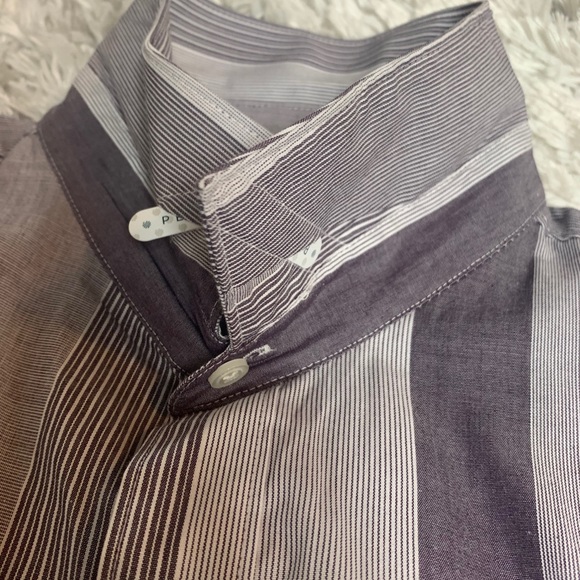 Perry Ellis Slim Fit Stripped Purple Button Down L - Picture 5 of 9